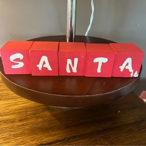 Santa Wooden Blocks 5 pieces One Inch Red Blocks